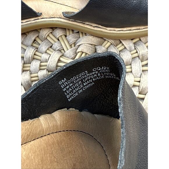 Born Inlet Slingback Sandals Womens 9M Black soft Leather Peep Toes Shoes - Picture 6 of 14